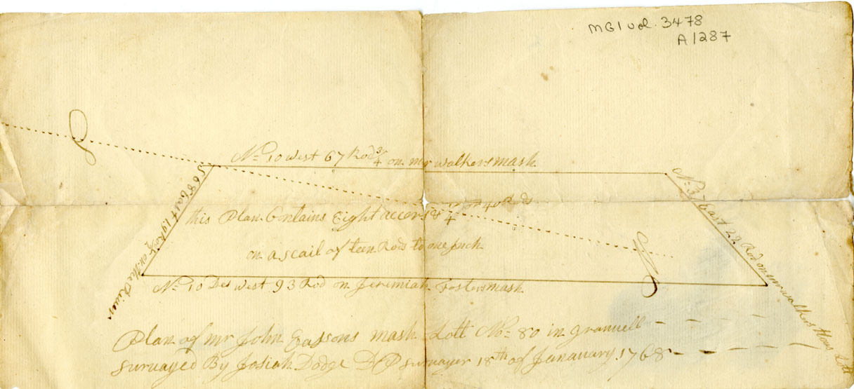 Easson : Plan of Mr. Easson's Marsh Lott No. 80 in Granville