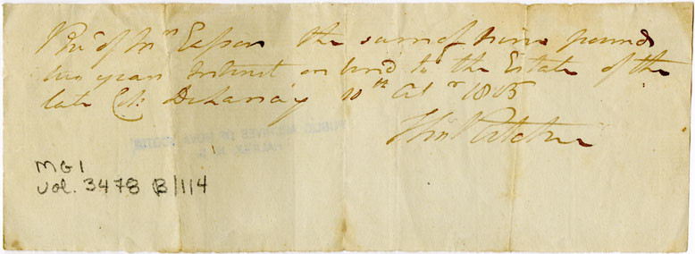 Easson : Receipt, Thomas Ritchie