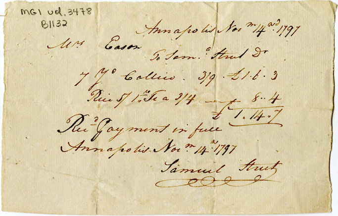 Easson : Account, Elizabeth Easson with Samuel Street