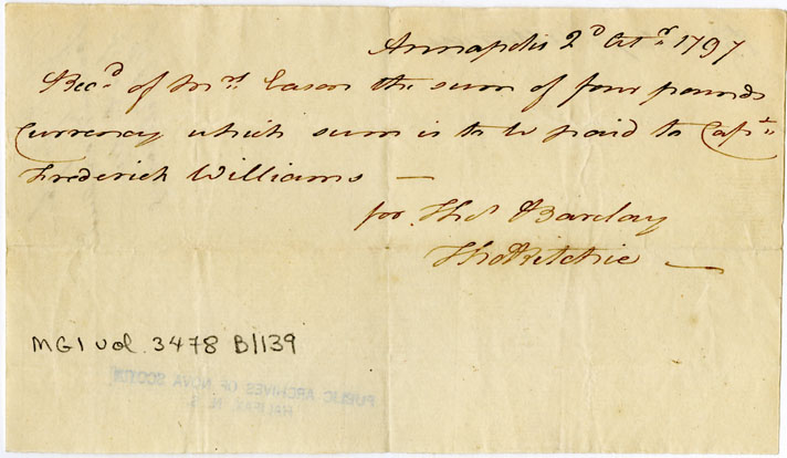 Easson : Receipt, Thomas Barclay and Thomas Ritchie