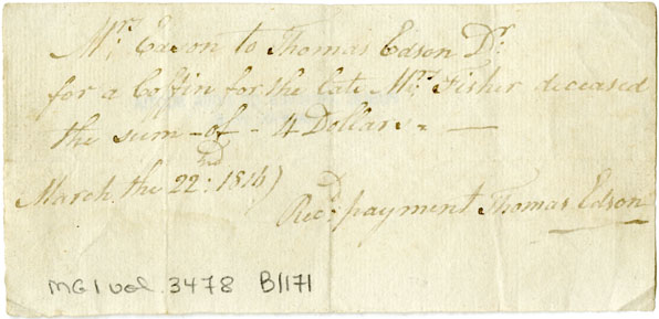 Easson : Receipt, Thomas Edson