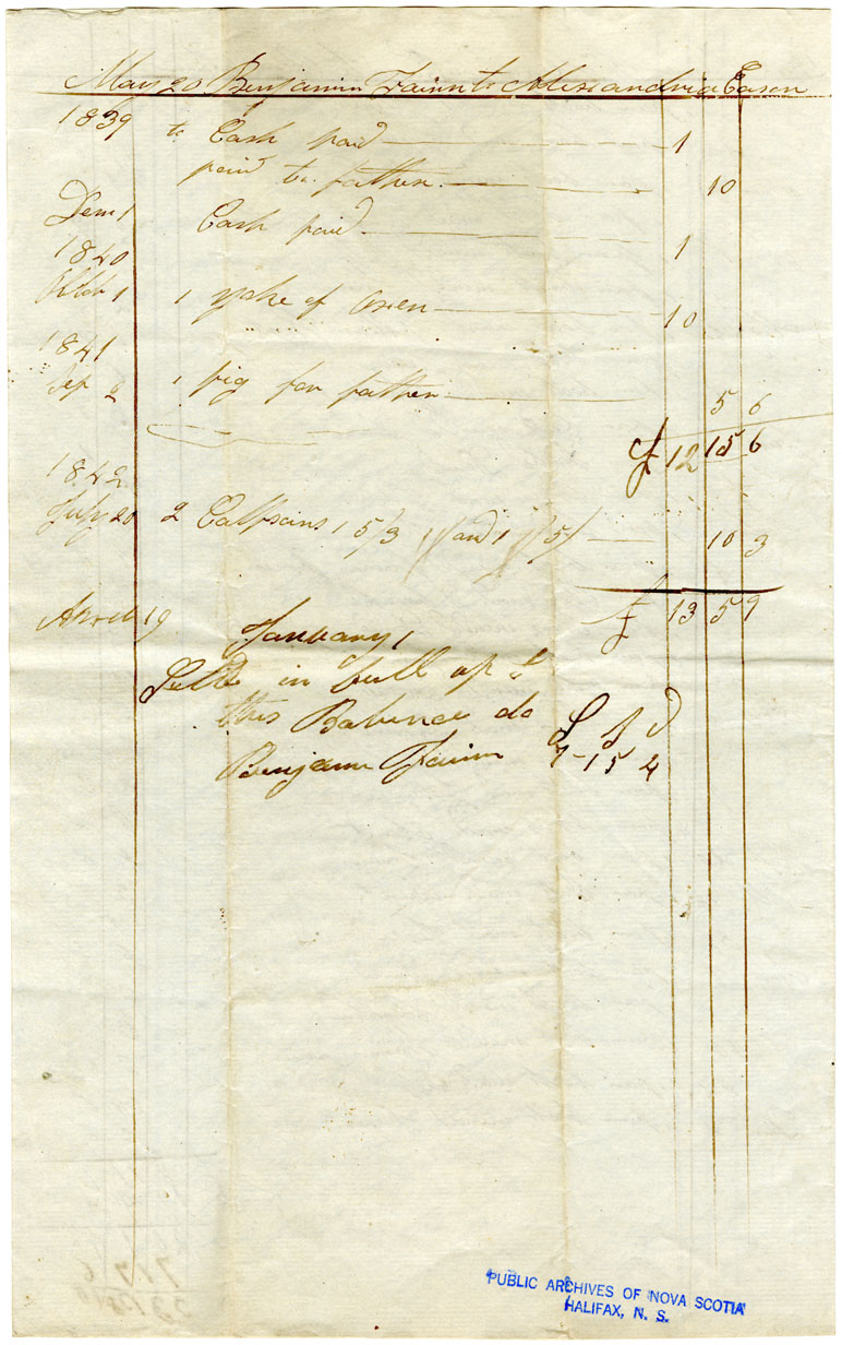 Easson : Account, Alexander Easson with Benjamin Fairn