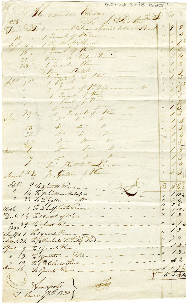 Easson : Account, Alexander Easson with Joseph Foster