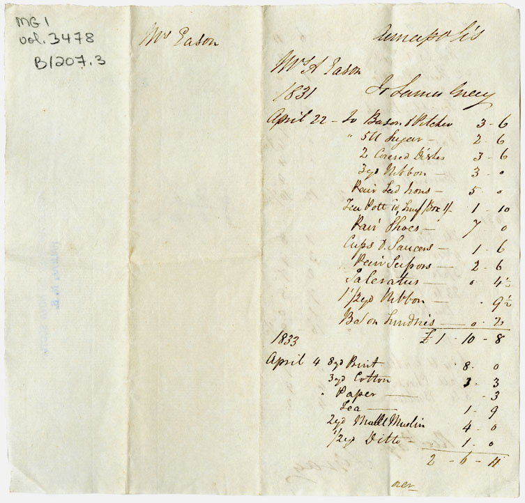 Easson : Account, Alexander Easson with James Gray, Annapolis Royal