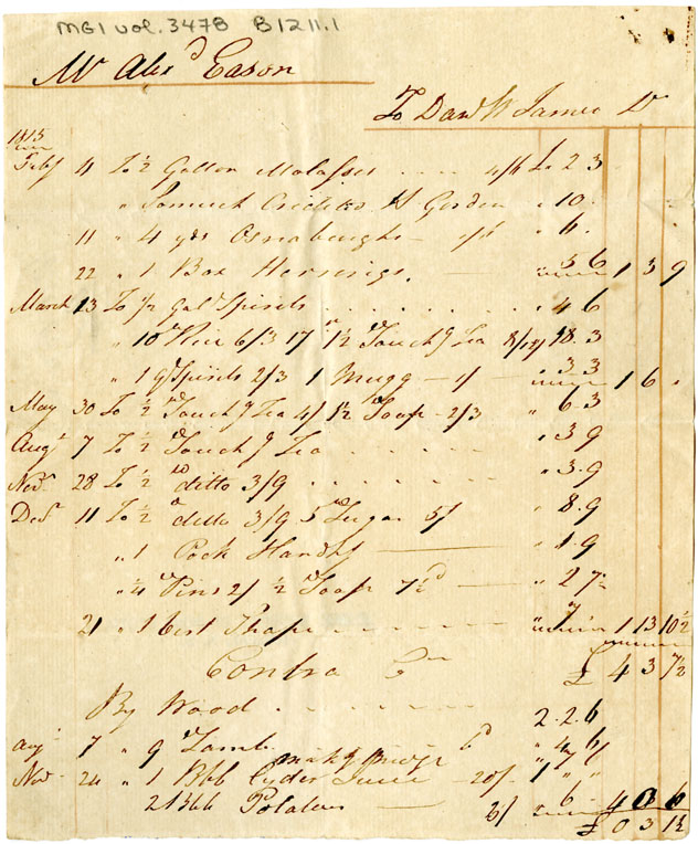 Easson : Account, Alexander Easson with Daniel W. James