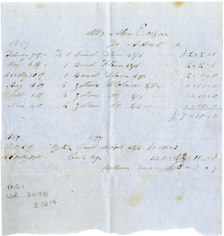 Easson : Account, Alexander Easson with A. Hoyt