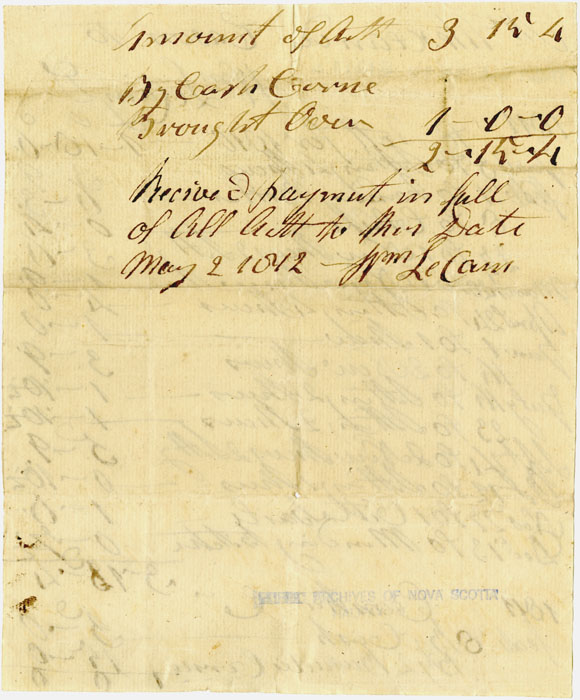 Easson : Account, Alexander Easson with William LeCain