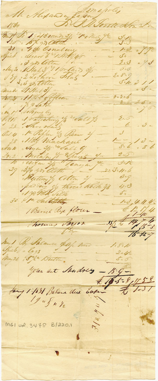 Easson : Account, Alexander Easson with James R. Lovett and Son