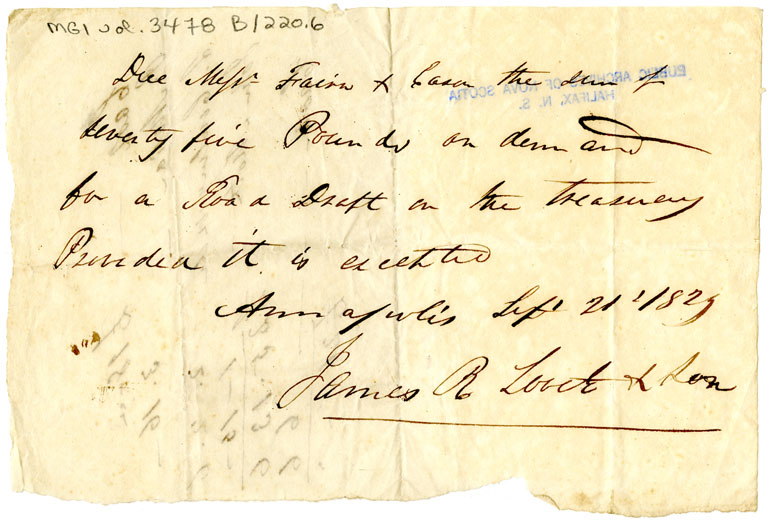 Easson : Demand note, James R. Lovet and Son in favour of Fairn and Easson