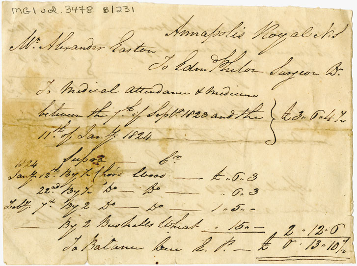 Easson : Account, Alexander Easson with Edward Phelan, Surgeon