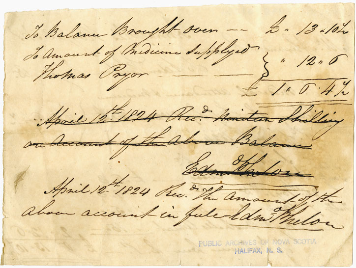 Easson : Account, Alexander Easson with Edward Phelan, Surgeon