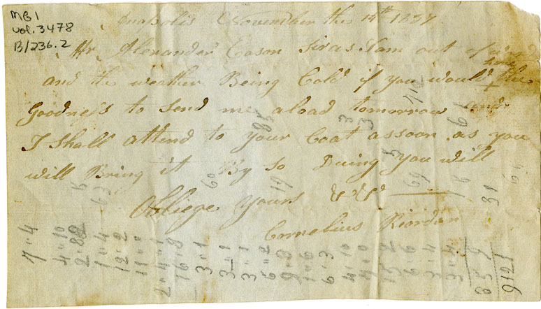 Easson : Letter, Cornelius Riordan to Alexander Easson