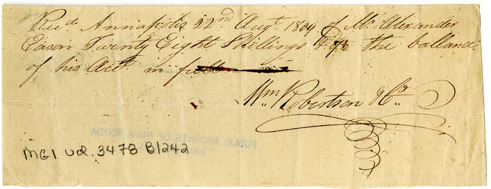 Easson : Receipt, William Robertson & Co.