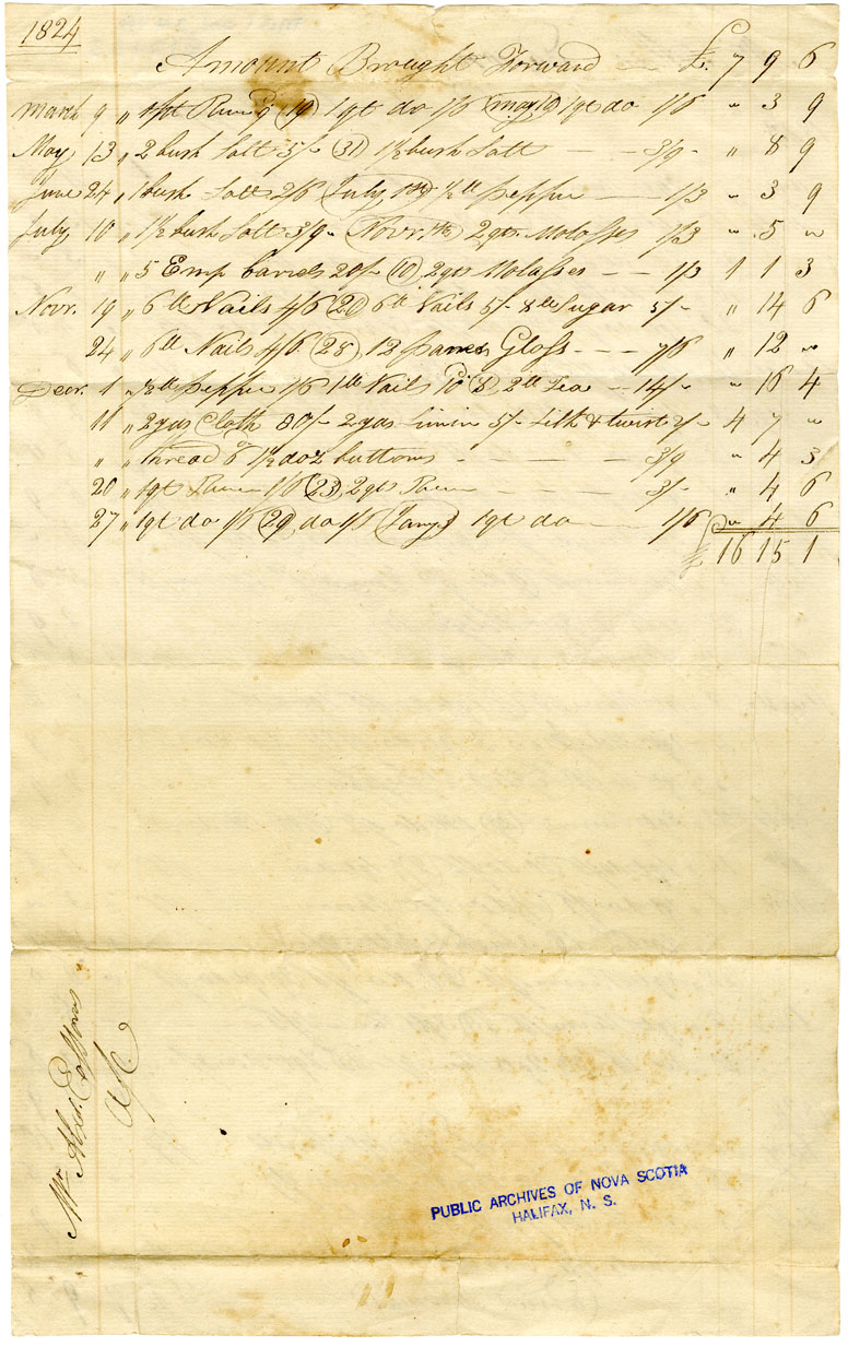 Easson : Account, Alexander Easson with J. William Ruggles