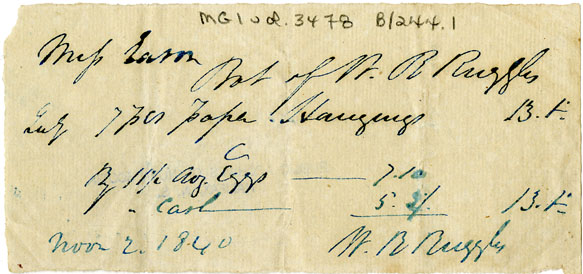 Easson : Account, Alexander Easson with W.R. Ruggles, Annapolis