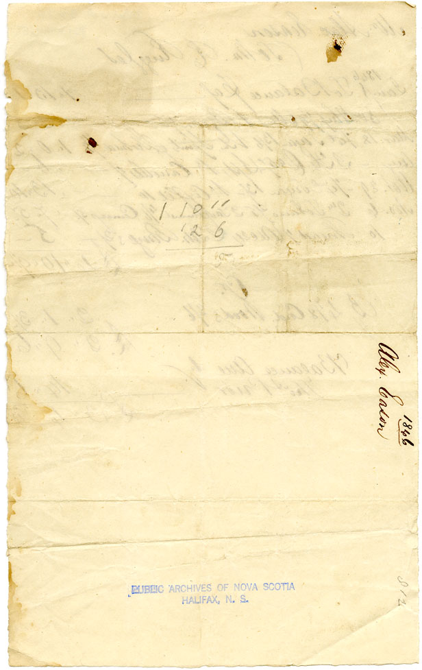 Easson : Account, Alexander Easson with W.R. Ruggles, Annapolis