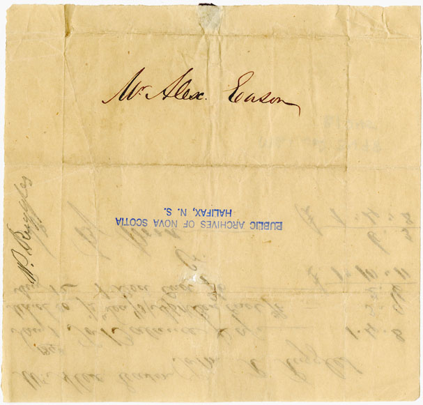 Easson : Account, Alexander Easson with William R. Ruggles, Annapolis