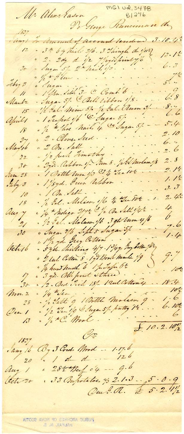 Easson : Account, Alexander Easson with George Runciman