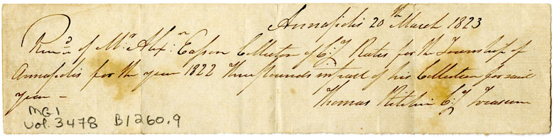 Easson : Receipt, Thomas Ritchie, County Treasurer