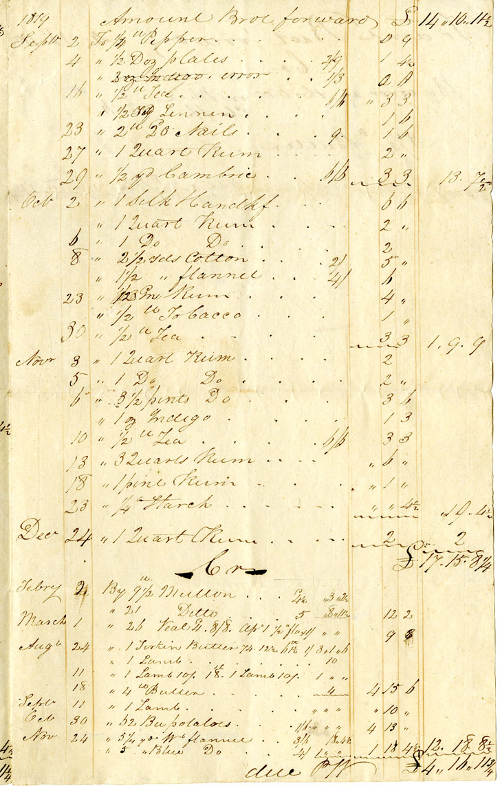 Easson : Account, Alexander Easson with Phebe Walker