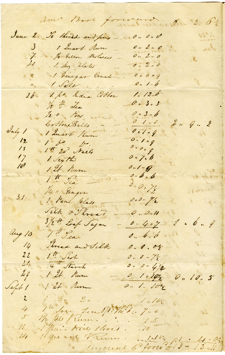 Easson : Account, Alexander Easson with Phebe Walker