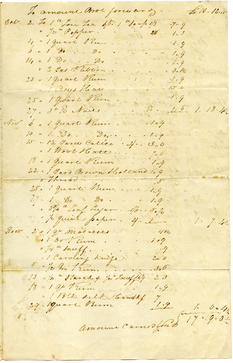 Easson : Account, Alexander Easson with Phebe Walker