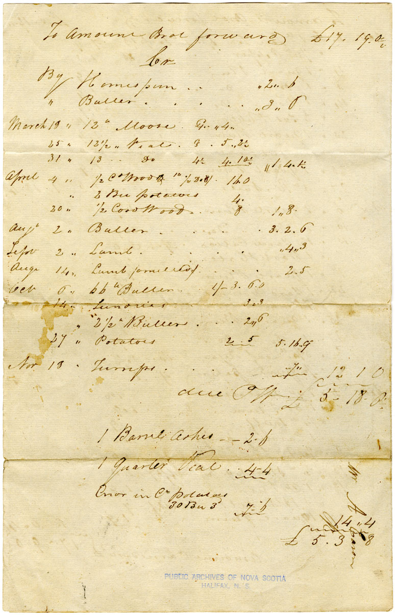 Easson : Account, Alexander Easson with Phebe Walker