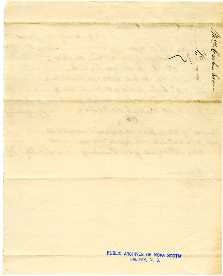 Easson : Account, Caroline Easson with H.F. Burns, Annapolis