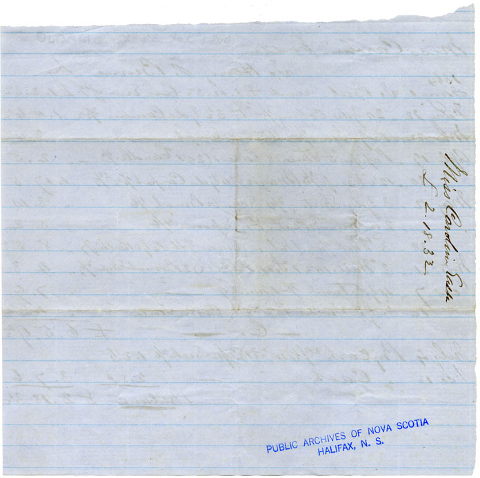 Easson : Account, Caroline Easson with H.F. Burns, Annapolis