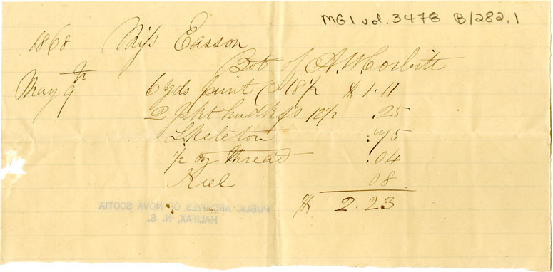 Easson : Account, Miss Easson with A.W. Corbitt