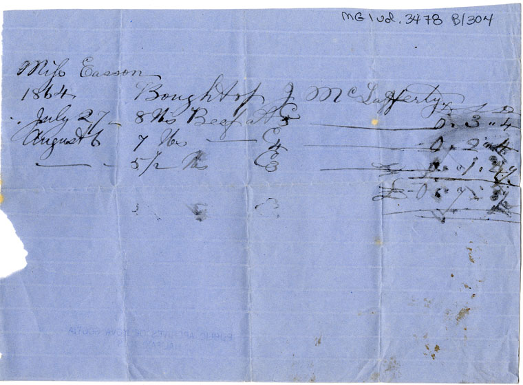 Easson : Account, Miss Easson with J. McLafferty