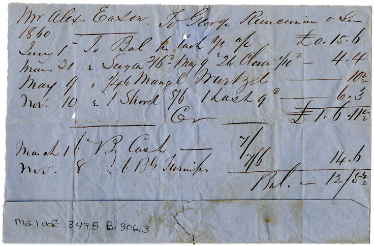 Easson : Account, Alexander Easson with George Runciman & Son