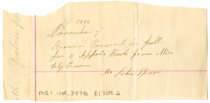 Easson : Receipt, John Spurr