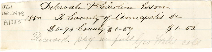 Easson : Receipt, George Wells, Collector