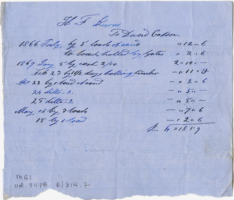 Easson : Account, Henry F. Burns with David Easson