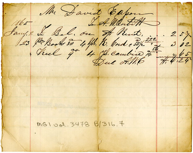 Easson : Account, David Easson with A.W. Corbitt