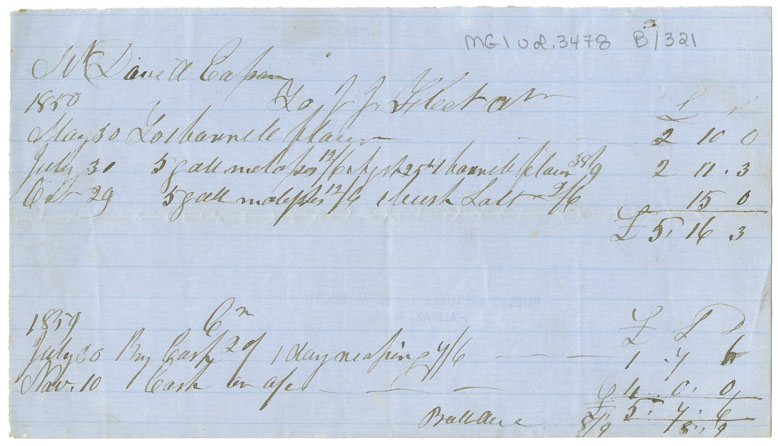 Easson : Account, David Easson with John J. Fleet, Annapolis