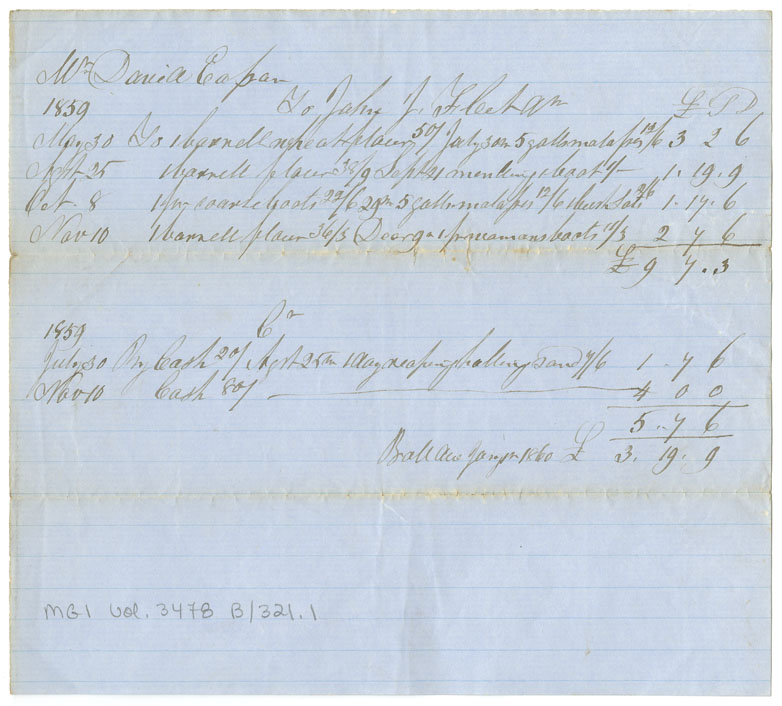 Easson : Account, David Easson with John J. Fleet, Annapolis