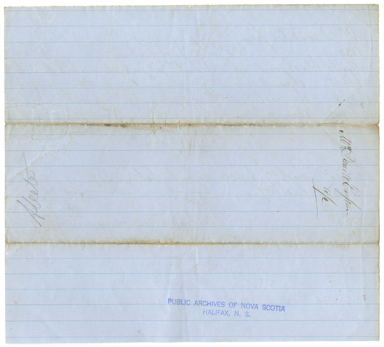 Easson : Account, David Easson with John J. Fleet, Annapolis