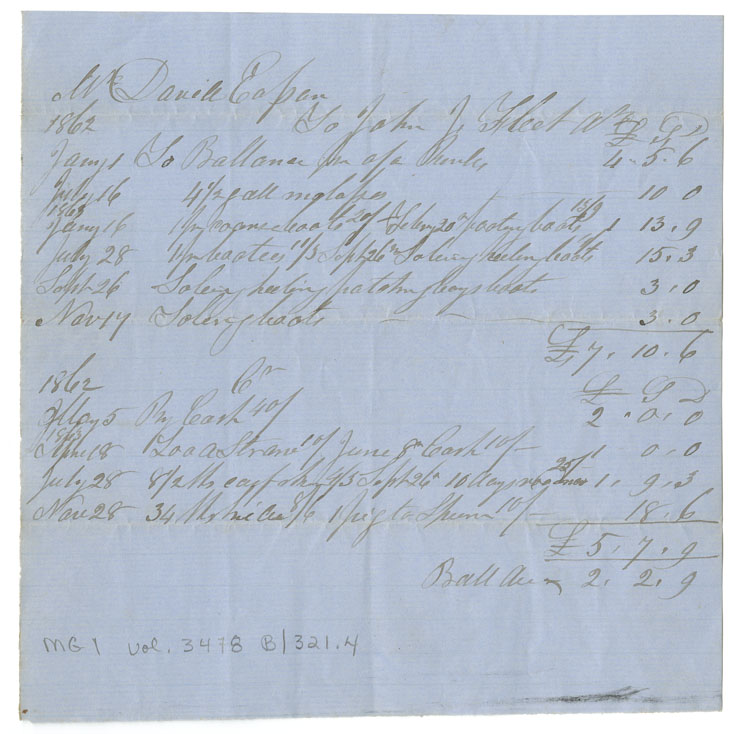 Easson : Account, David Easson with John J. Fleet, Annapolis