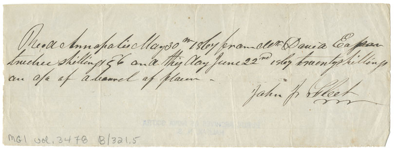 Easson : Receipt, John J. Fleet