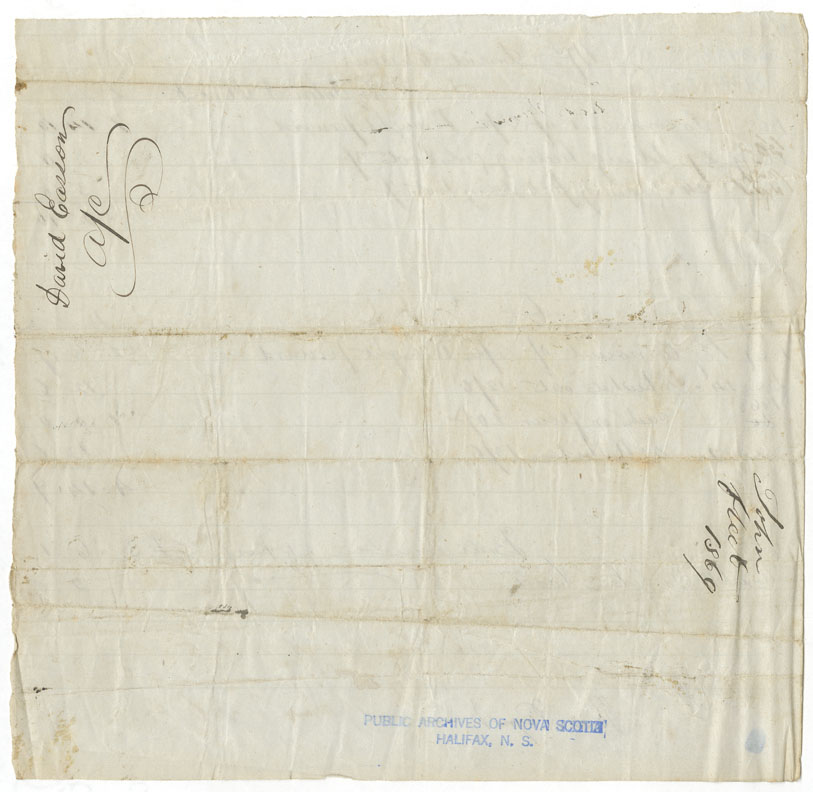 Easson : Account, David Easson with John J. Fleet, Annapolis