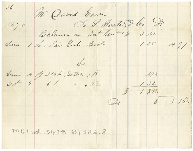 Easson : Account, David Easson with S. Foster & Co.