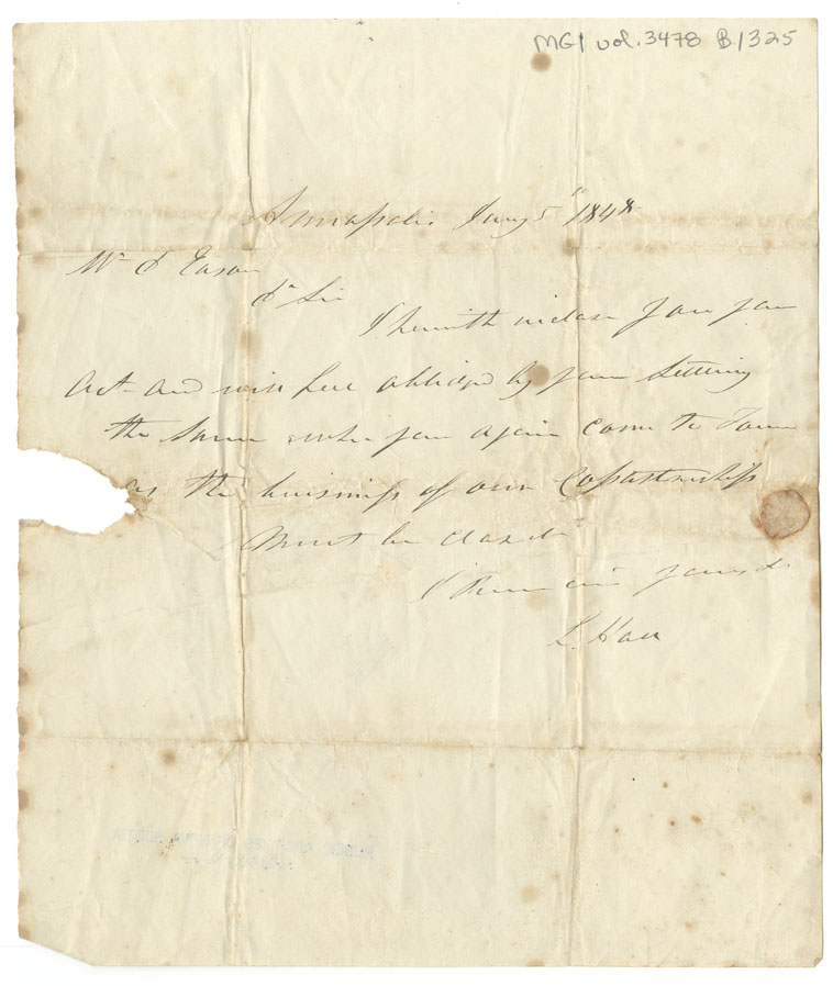 Easson : Letter, L. Hall to David Easson