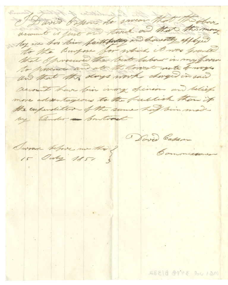 Easson : Account of the Expenditure of fifteen pounds Granted by the Legislature for the repair of the Shelburne Road from the General