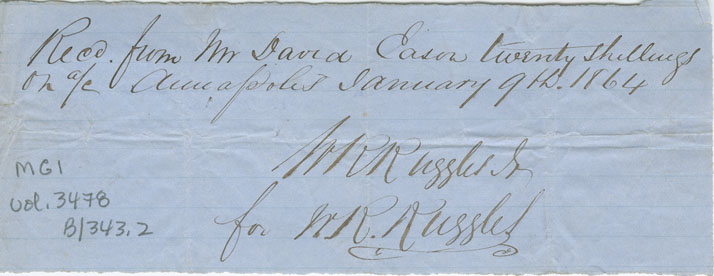 Easson : Receipt, W.R. Ruggles