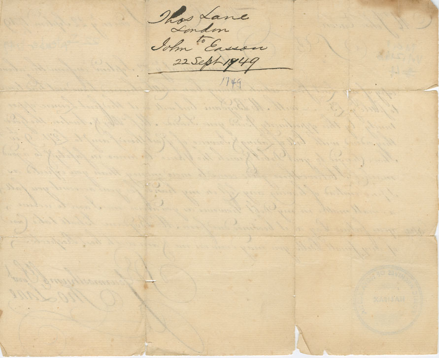 Easson : Letter, Thomas Lane, London, to John Easson