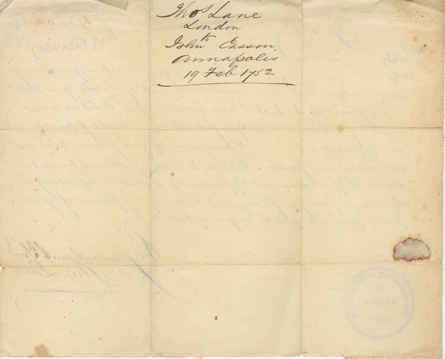 Easson : Letter, Thomas Lane, London, to John Easson