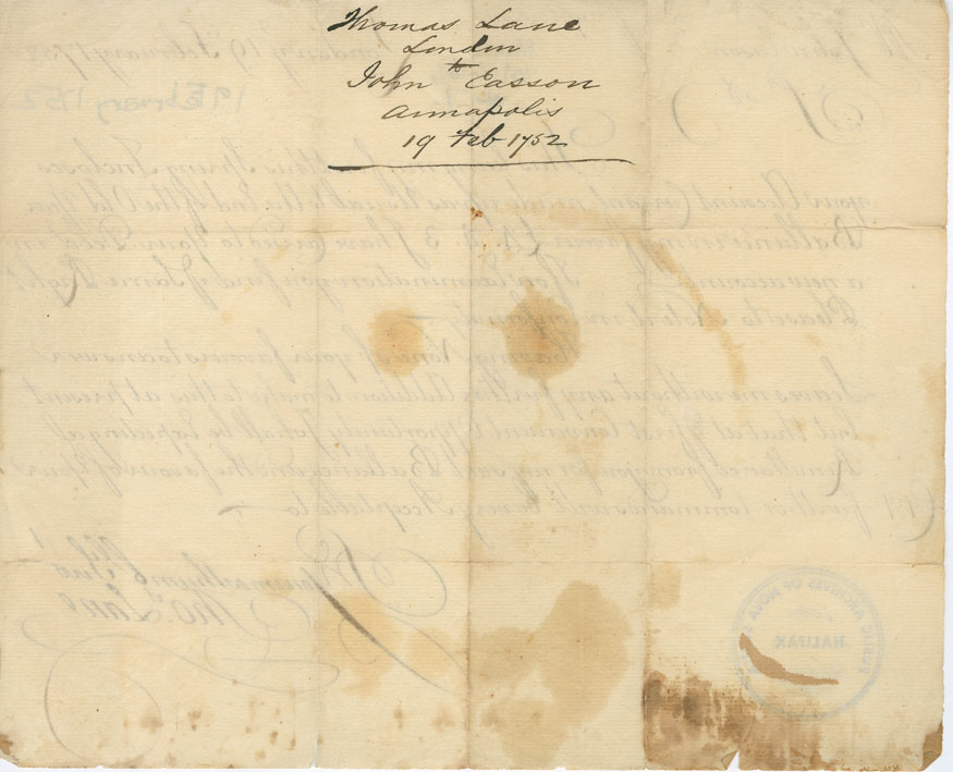 Easson : Letter, Thomas Lane, London, to John Easson