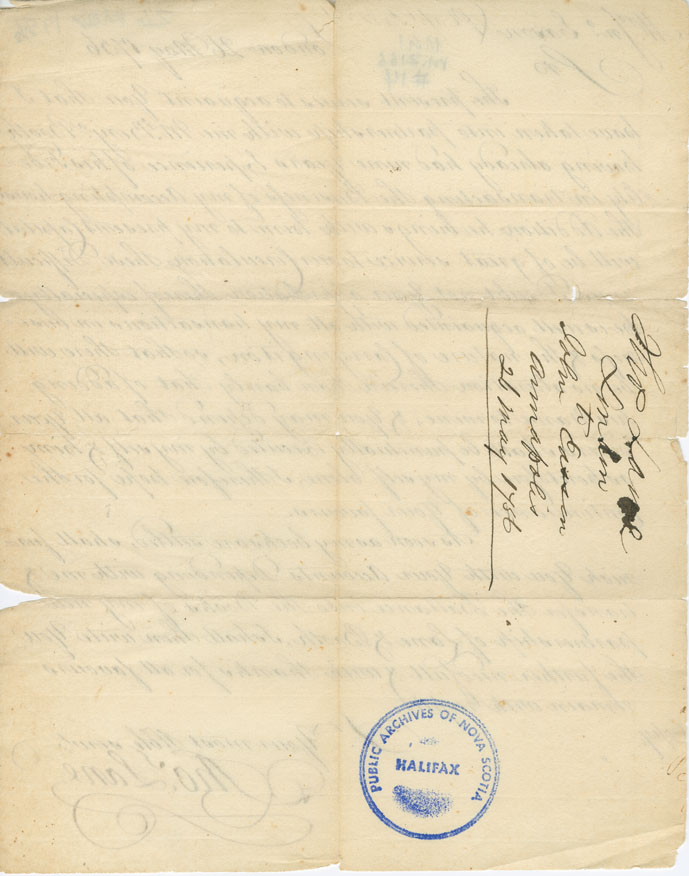 Easson : Letter, Thomas Lane, London, to John Easson